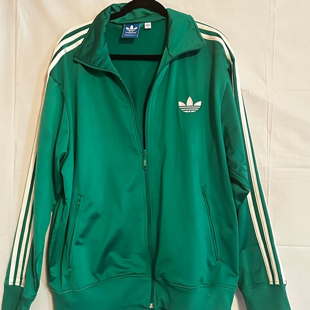 Adidas Green/White retro style track suite top and pants Men's XL